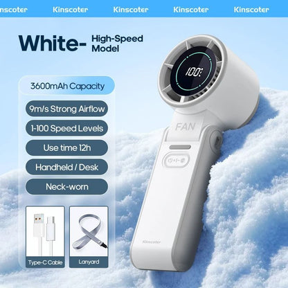KINSCOTER Foldable Portable Handheld Fan With Rechargeable Battery And Adjustable High Speed Settin 9