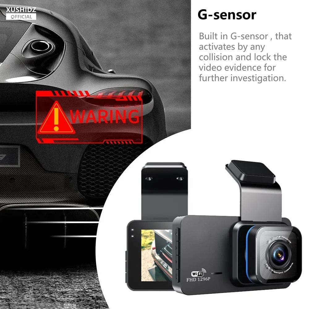 XUSHIDZ X02 2K WiFi Dash Cam With Dual Channel Recording Motion Detection And 24 Hour Parking Monit 3