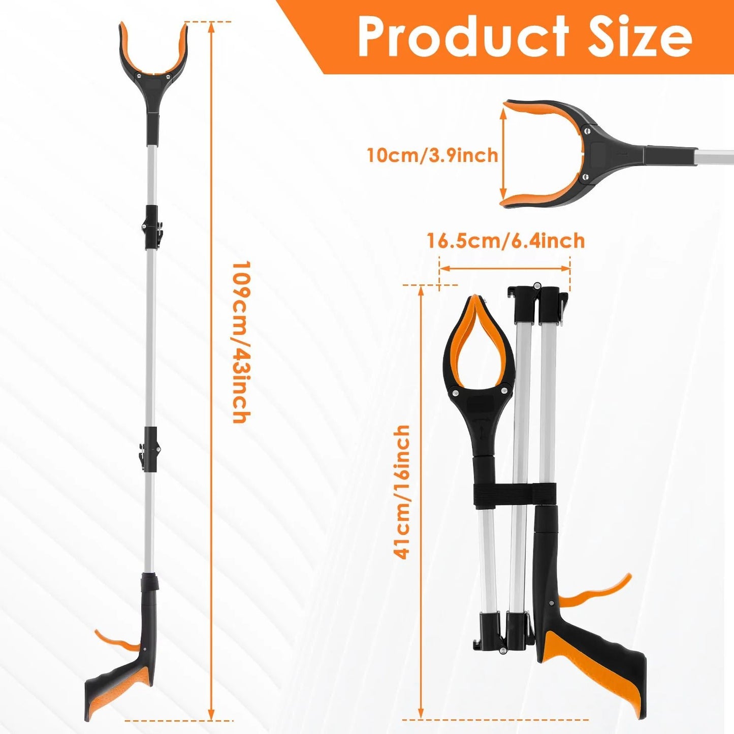 Foldable Portable Garbage Grabber Tool With Non Slip Jaw And Collapsible Litter Picker For Outdoor  7