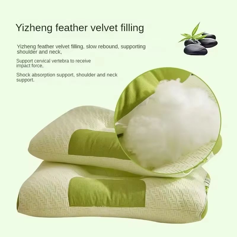 3D Bamboo Charcoal Neck Support Pillow For Deep Antibacterial Sleep 5