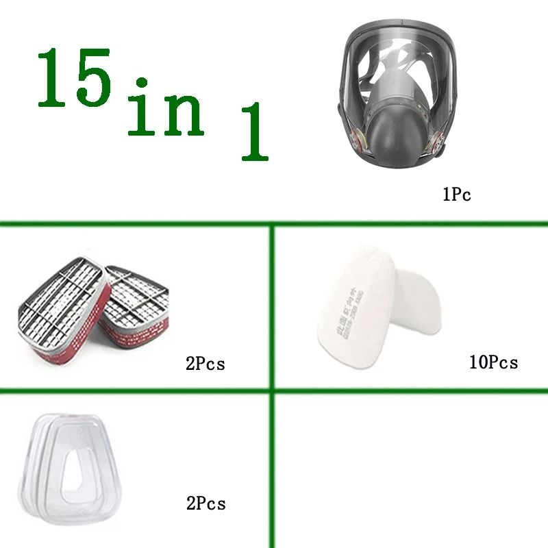 Full Face Gas Mask With Filter For Industrial Safety Spraying And Formaldehyde Protection 9