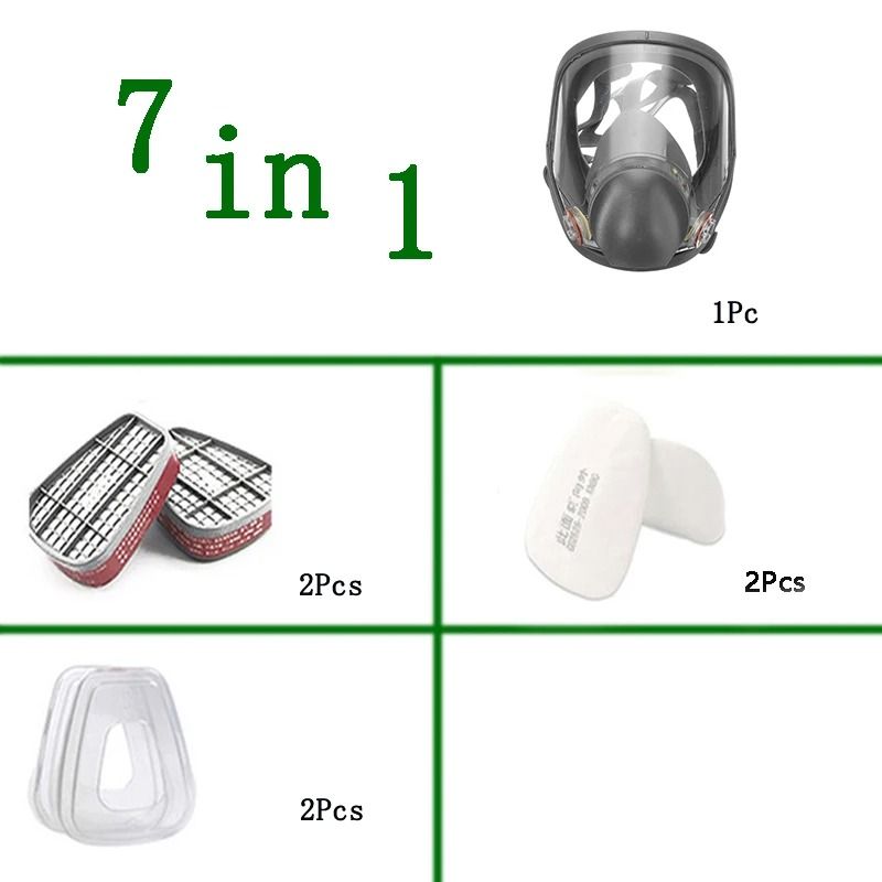 Full Face Gas Mask With Filter For Industrial Safety Spraying And Formaldehyde Protection 7