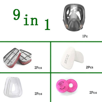 Full Face Gas Mask With Filter For Industrial Safety Spraying And Formaldehyde Protection 8