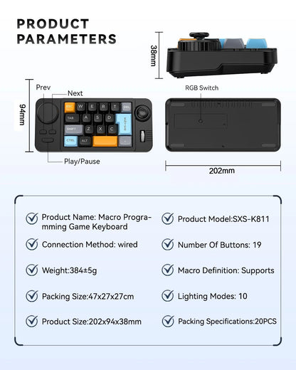 Programmable Mechanical Keypad With Scroll Wheel And Joystick 6