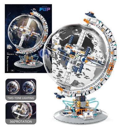 Transparent Space Station Globe Building Blocks Toy Set 1
