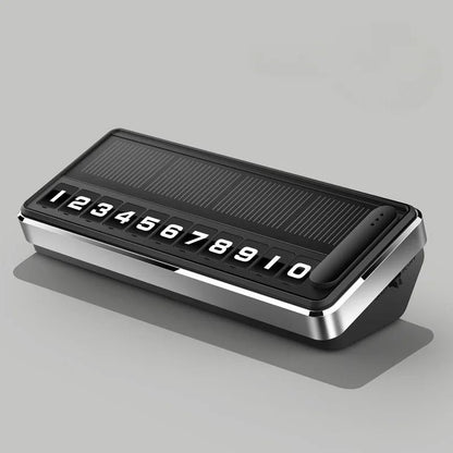 Solar LED Phone Number Plate Parking Card With Hidden Display For Car Dashboard And Temporary Stop  6