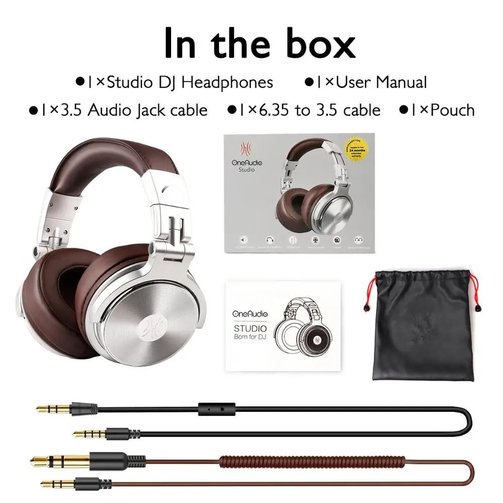 Professional Studio DJ Headphones Wired Over Ear HiFi Monitor Headset 5