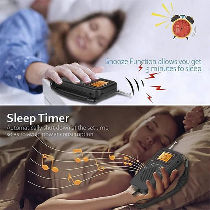 Portable FM AM Radio With LCD Alarm Clock Battery Powered 3
