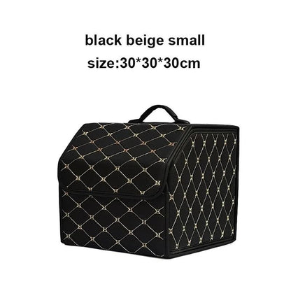Foldable Car Trunk Organizer Box With Large Capacity And Leather Finish For Tools And Emergency Sto 6
