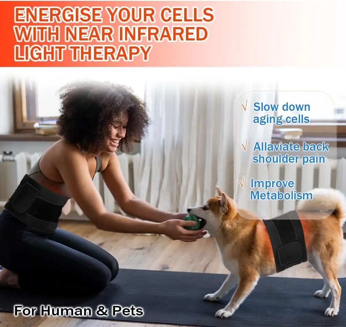 Red Infrared Light Therapy Pad For Face And Body With 660nm  850nm Relief LEDs 4