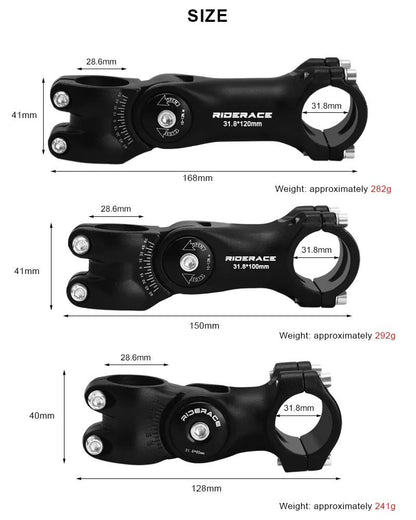 RIDERACE Adjustable Bicycle Stem For Road And Mountain Bikes In 85mm 100mm And 120mm Lengths 5