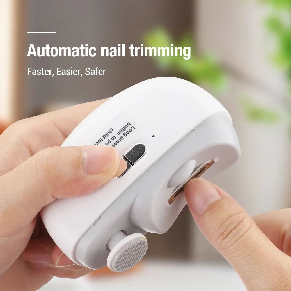 Electric Nail Clipper And Polisher With LED Light Rechargeable Nail Trimmer For Baby And Adult Groo 1