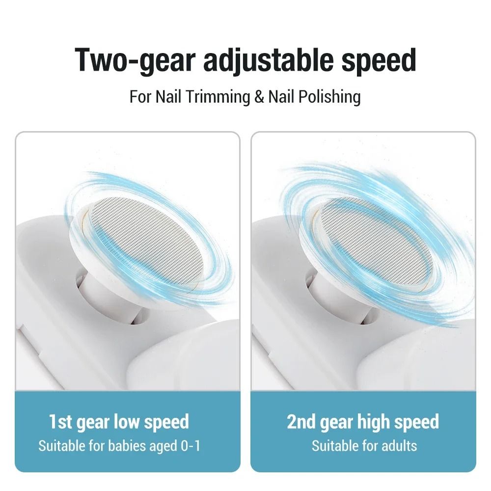 Electric Nail Clipper And Polisher With LED Light Rechargeable Nail Trimmer For Baby And Adult Groo 2