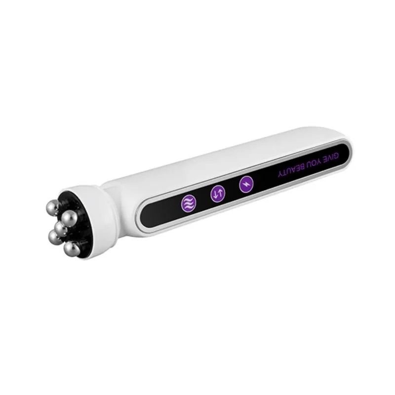 Facial Microcurrent Heating Beauty Roller With EMS RF And LED Light Therapy 5