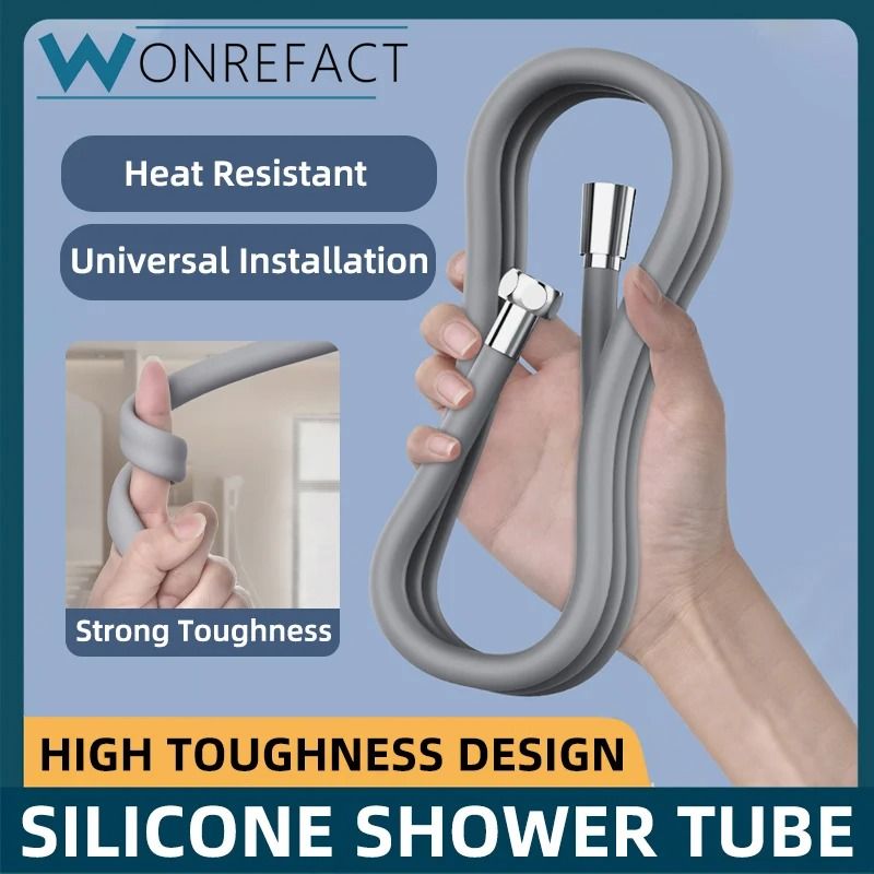 Silicone Shower Head Hose Bendable Anti Winding Explosion Proof Flexible Water Hose for Bathroom Use