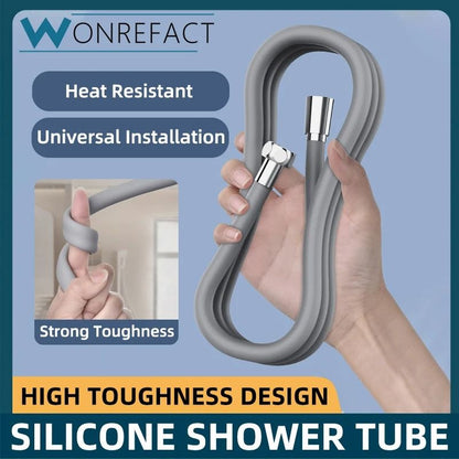 Silicone Shower Head Hose Bendable Anti Winding Explosion Proof Flexible Water Hose for Bathroom Use