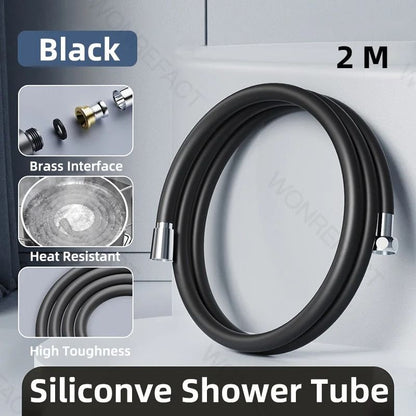 Silicone Shower Head Hose Bendable Anti Winding Explosion Proof Flexible Water Hose For Bathroom Us 10