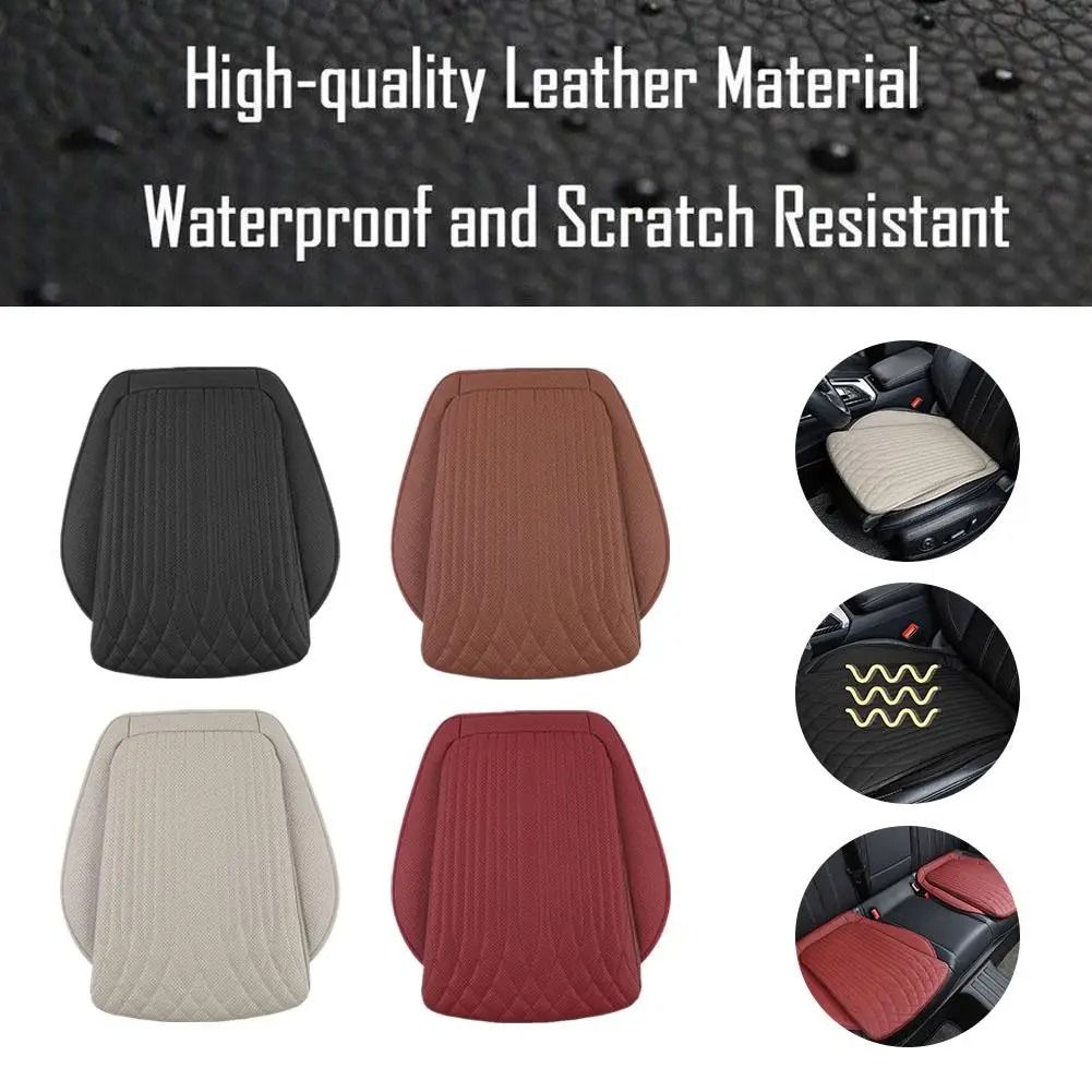 Front Car Seat Cover PU Leather Cushion Protector Universal Auto Pad For Driver And Passenger Seats 1