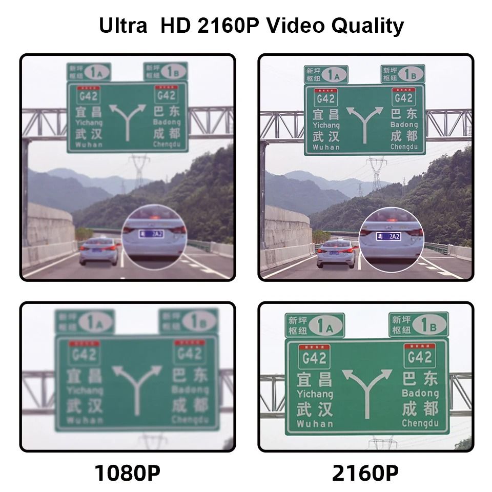 EACE 4K Dash Cam Mini Car DVR With GPS And WiFi Dual Lens Night Vision Front And Rear Camera System 1