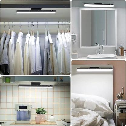 WILLED 3Color Dimmable LED Night Light  Rechargeable Under Cabinet  Makeup Desk Lamp With Touch Con