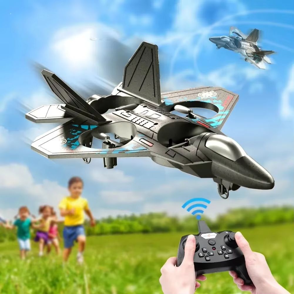 2.4G L0712 RC Foam Fighter Plane – Gravity-Sensing Glider with LED Light for Kids & Beginners