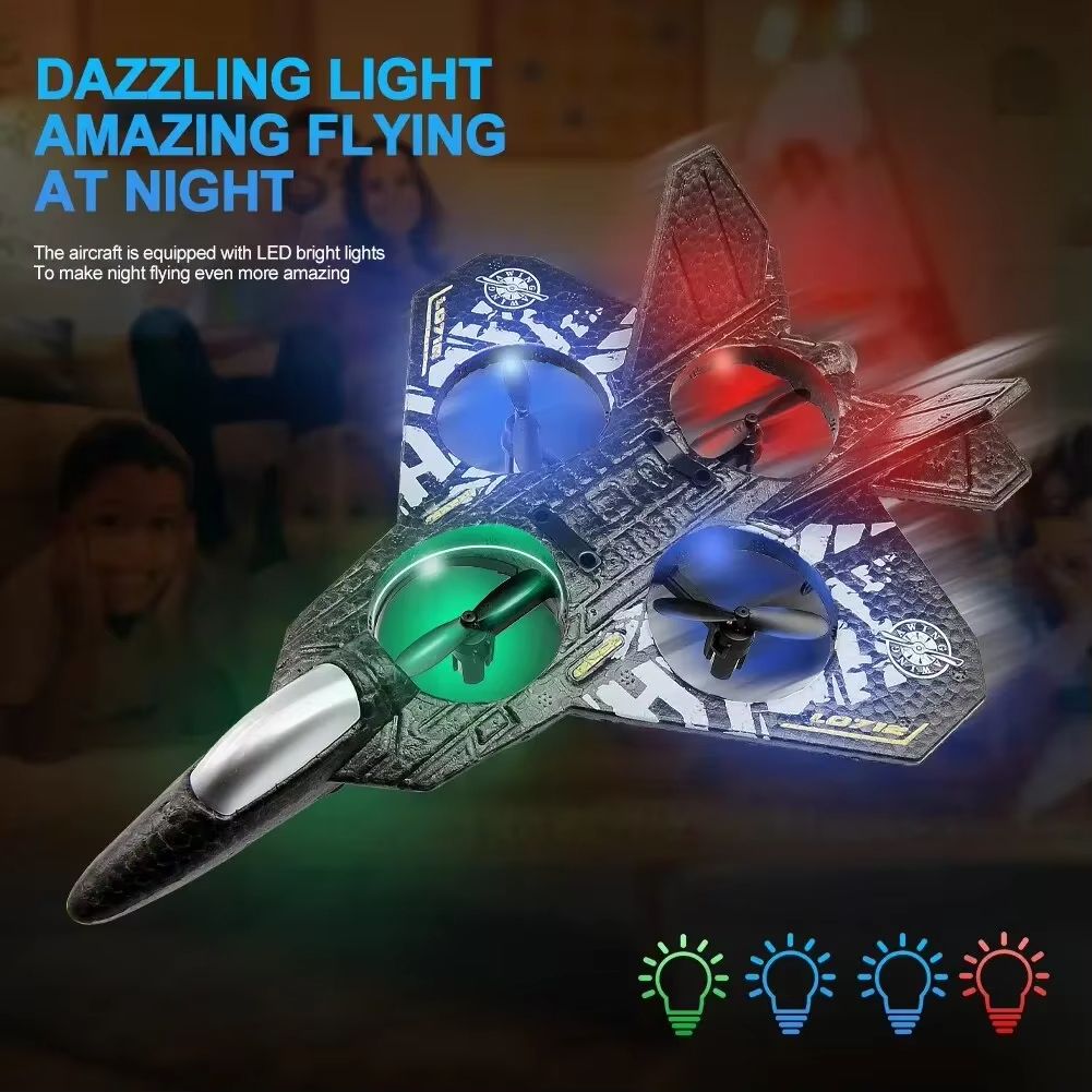 24G L0712 RC Foam Fighter Plane  GravitySensing Glider With LED Light For Kids  Beginners 2