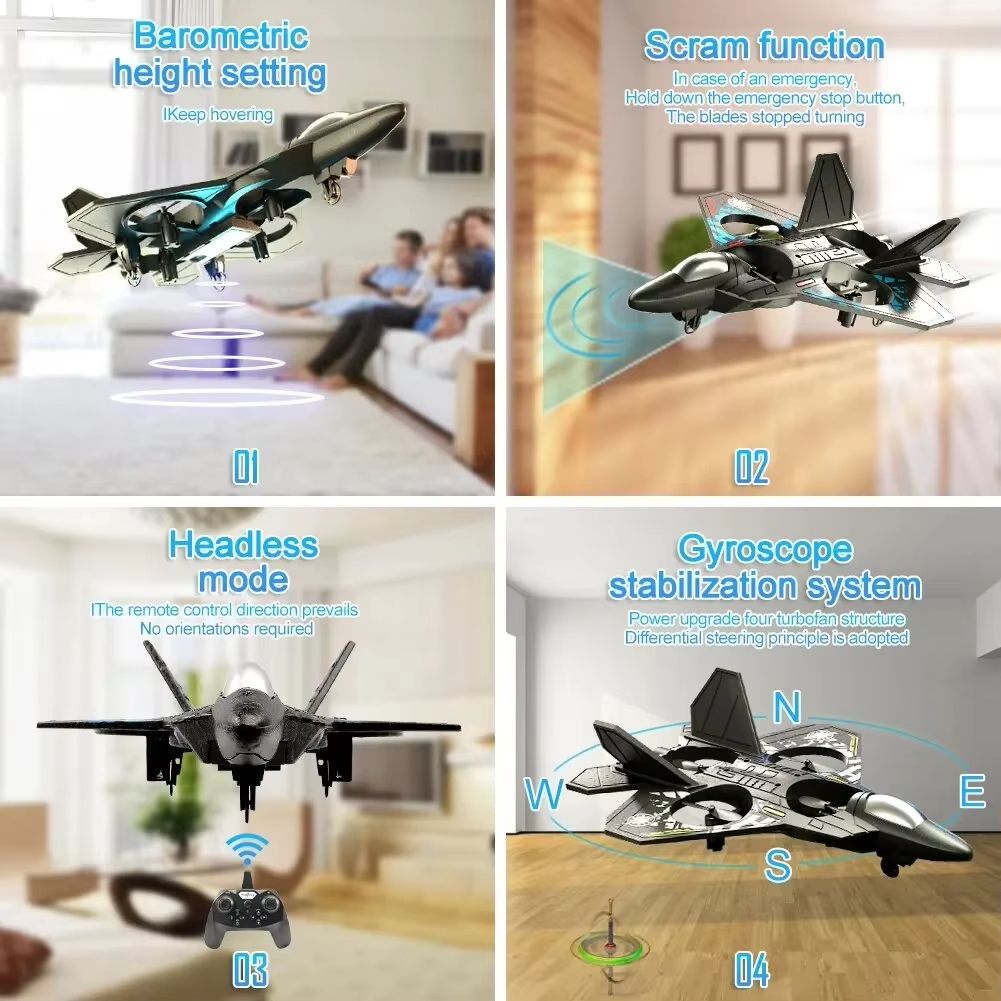 24G L0712 RC Foam Fighter Plane  GravitySensing Glider With LED Light For Kids  Beginners 9