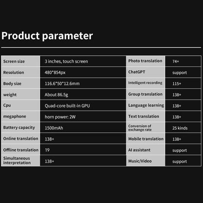 S80 Pro Smart Voice Translator  138 Languages Offline Translation  ChatGPT Integration 3