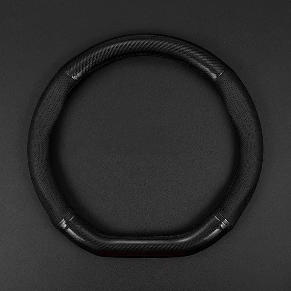Universal Carbon Fiber Leather Steering Wheel Cover  AntiSlip 3D Design For Style  Comfort 1