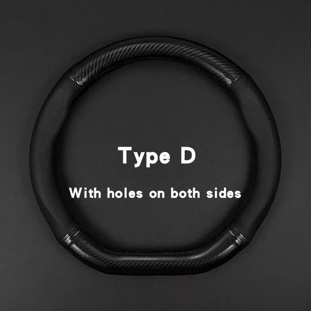 Universal Carbon Fiber Leather Steering Wheel Cover  AntiSlip 3D Design For Style  Comfort 6
