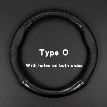 Universal Carbon Fiber Leather Steering Wheel Cover  AntiSlip 3D Design For Style  Comfort 7