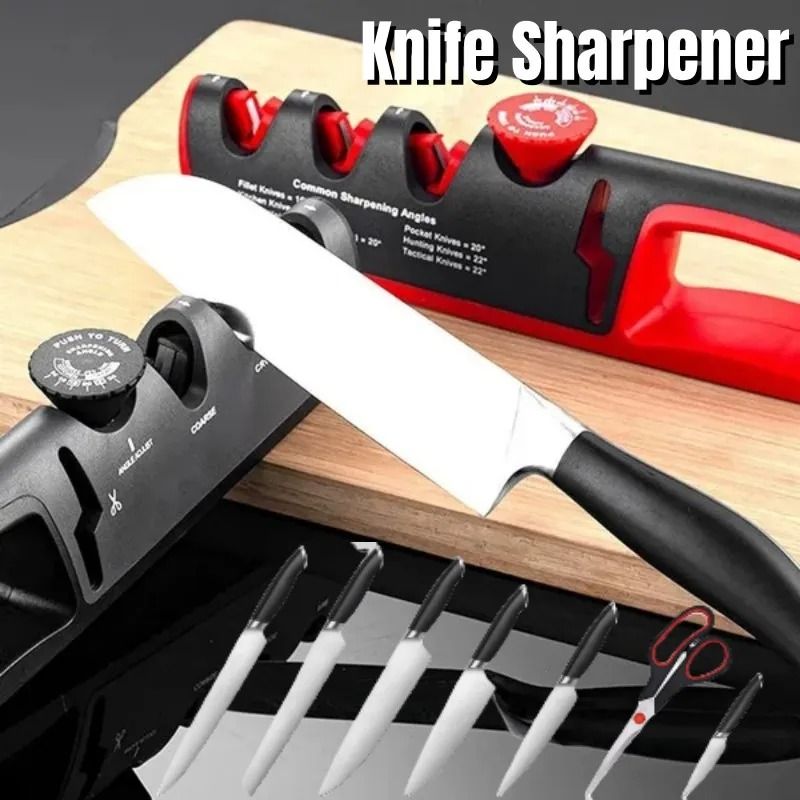 New Upgrade Angle Adjustable Knife Sharpener Professional 4 In 1 Kitchen Knives Grinder Scissors Sharpening Stone Home T