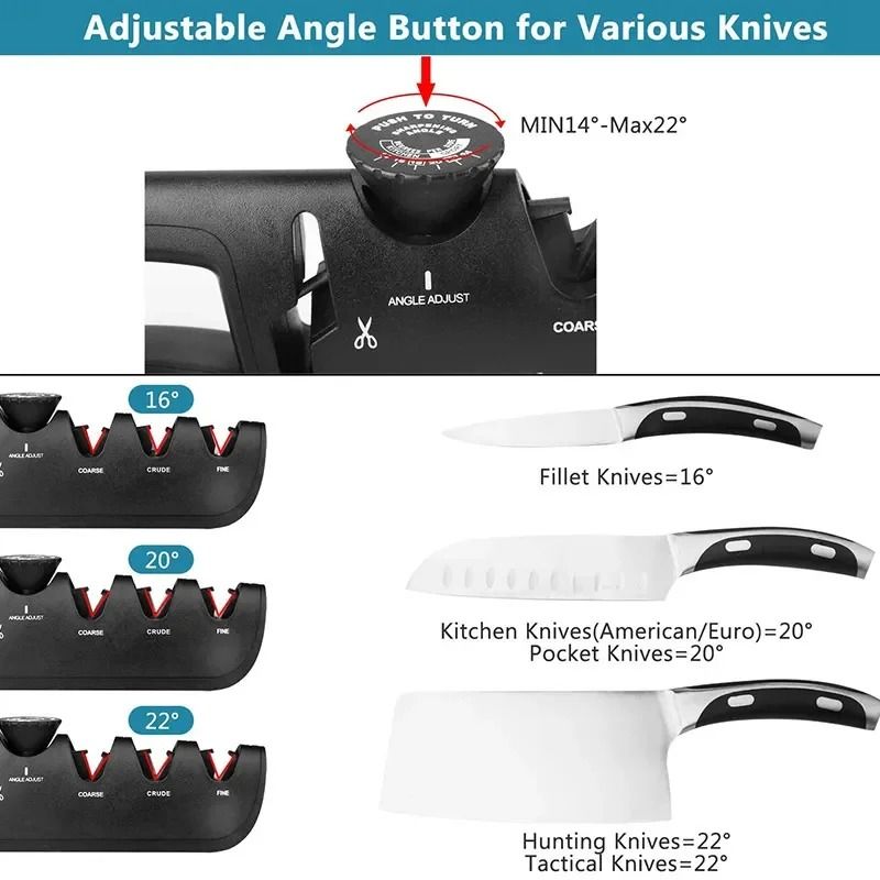 New Upgrade Angle Adjustable Knife Sharpener Professional 4 In 1 Kitchen Knives Grinder Scissors Sh 2