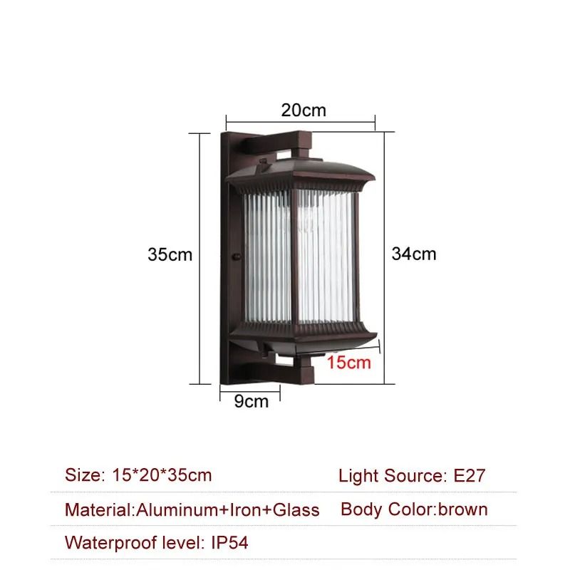 Outdoor Wall Lamp Metal Waterproof Outside Wall Lights AC90 260V Exterior Wall Lighting For Hotel V 6