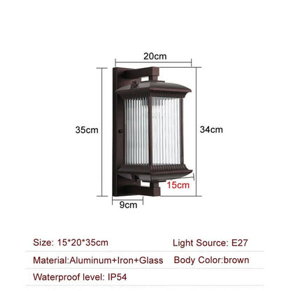 Outdoor Wall Lamp Metal Waterproof Outside Wall Lights AC90 260V Exterior Wall Lighting For Hotel V 6