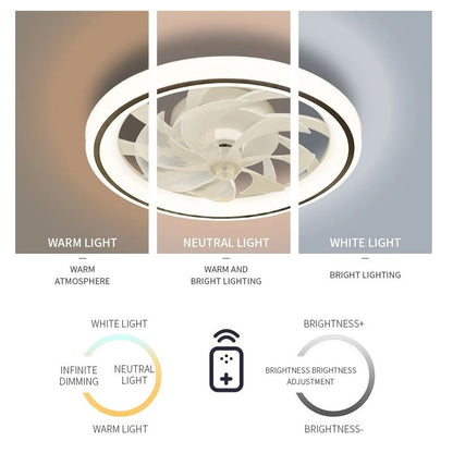 Smart Ceiling Fan Fans With Lights Remote Control Bedroom Decor Ventilator Lamp 48cm Air Invisible  3