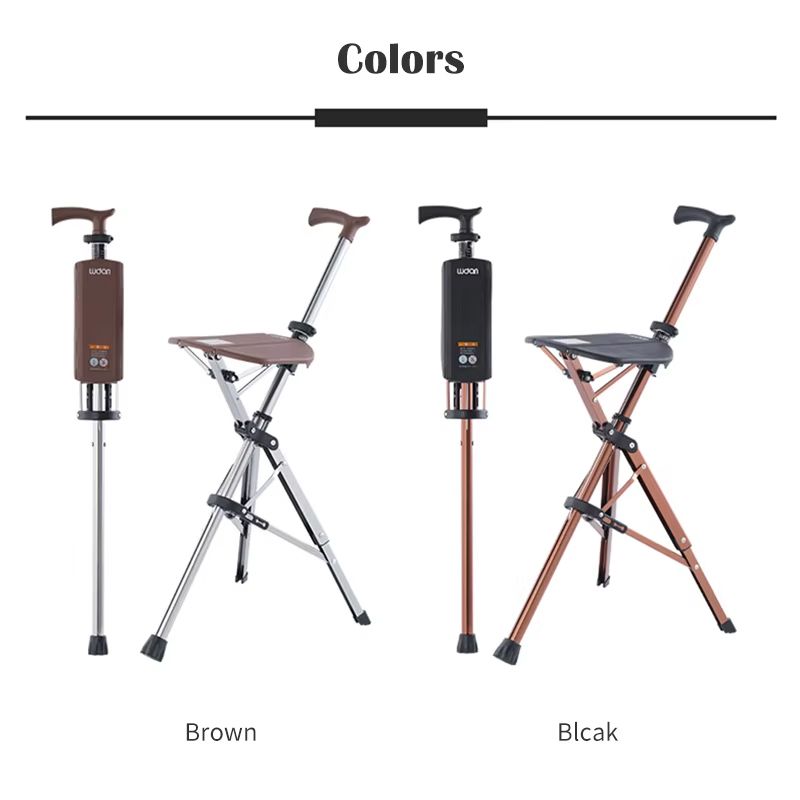 Wojan Folding Walking Cane With Seat  Lightweight Trekking Pole  Portable Hiking Chair Combo 4
