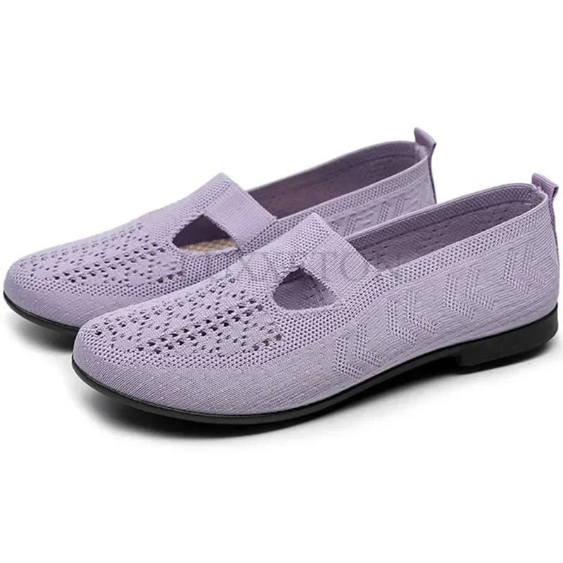 Summer Mesh Slip On Mother Shoes For Women Lightweight Breathable Non Slip Casual Sports Sneakers 5