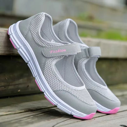 Women's Breathable Mesh Vulcanized Sneakers – Lightweight Walking & Casual Work Shoes