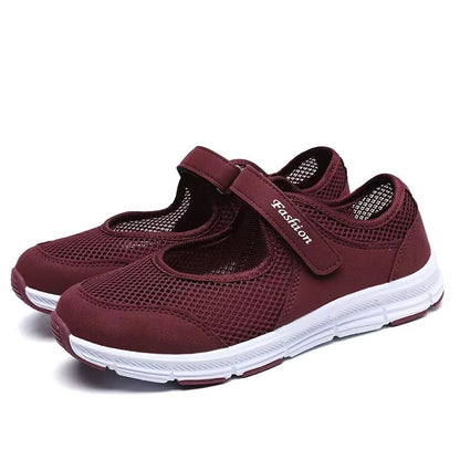 Womens Breathable Mesh Vulcanized Sneakers  Lightweight Walking  Casual Work Shoes 9