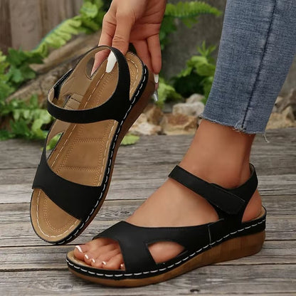 Vintage Print Wedge Sandals For Women  NonSlip Summer Platform Shoes With Ankle Strap 4