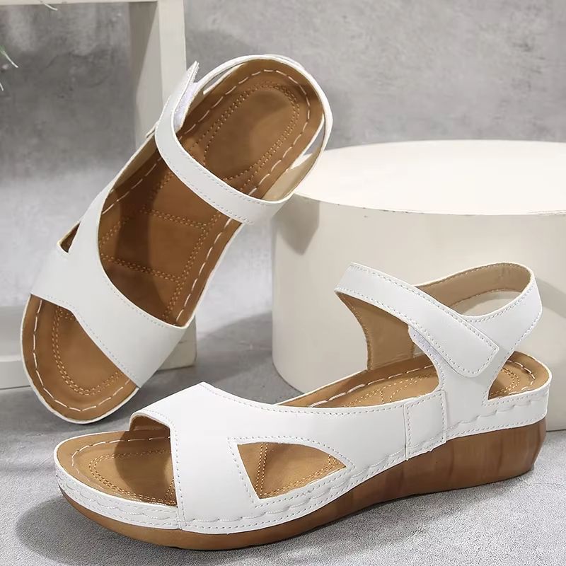 Vintage Print Wedge Sandals For Women  NonSlip Summer Platform Shoes With Ankle Strap 7