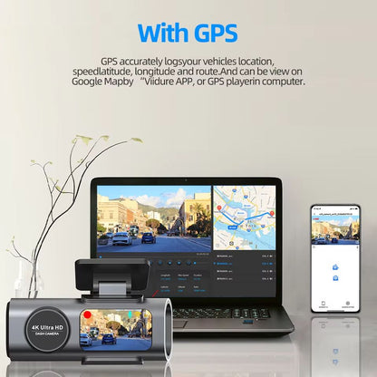 4K UHD Dash Cam With Night Vision  WiFi Car DVR With GPS  24H Parking Monitoring 3