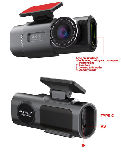 4K UHD Dash Cam With Night Vision  WiFi Car DVR With GPS  24H Parking Monitoring 5