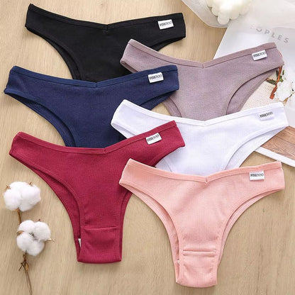 5Pack Womens Cotton Brazilian VWaist Panties  Low Rise Comfortable Bikini Underwear Set 3