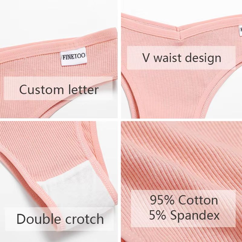 5Pack Womens Cotton Brazilian VWaist Panties  Low Rise Comfortable Bikini Underwear Set 4