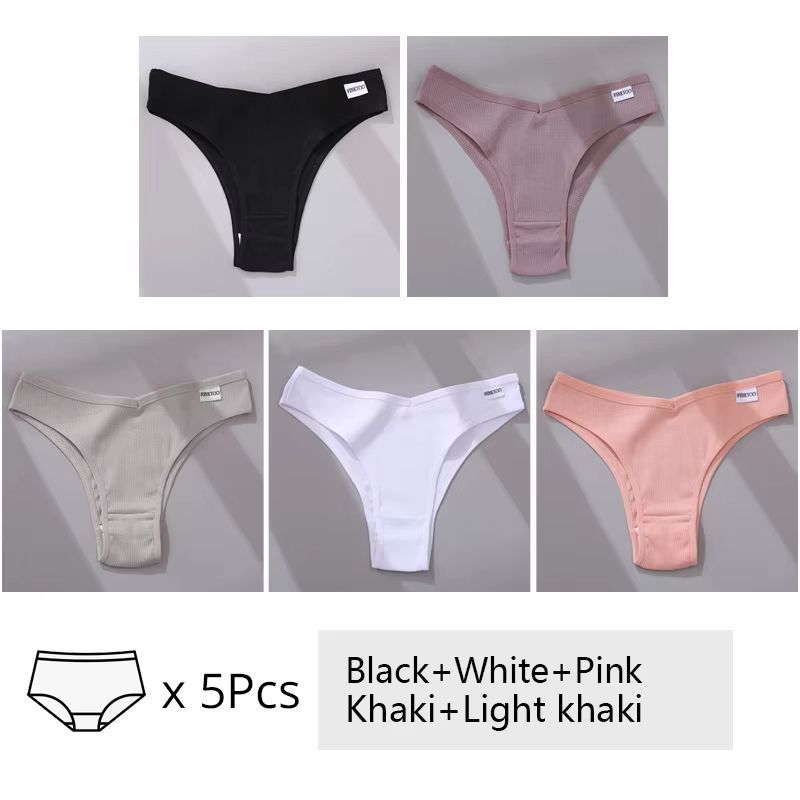 5Pack Womens Cotton Brazilian VWaist Panties  Low Rise Comfortable Bikini Underwear Set 18