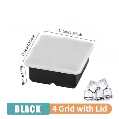 Silicone Ice Cube Molds Reusable Cocktail Freezer Tray 12