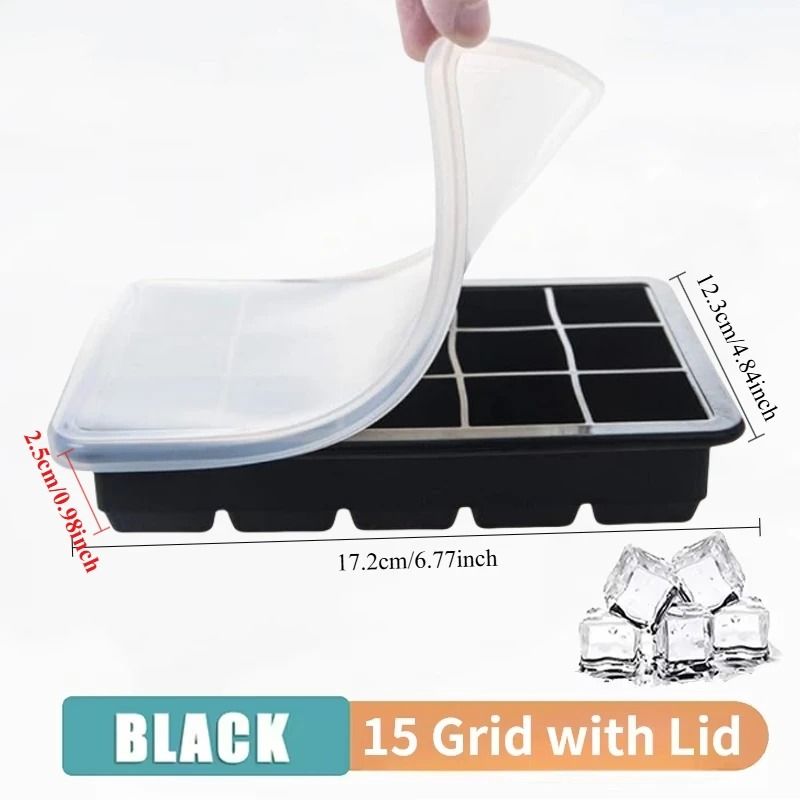 Silicone Ice Cube Molds Reusable Cocktail Freezer Tray 15