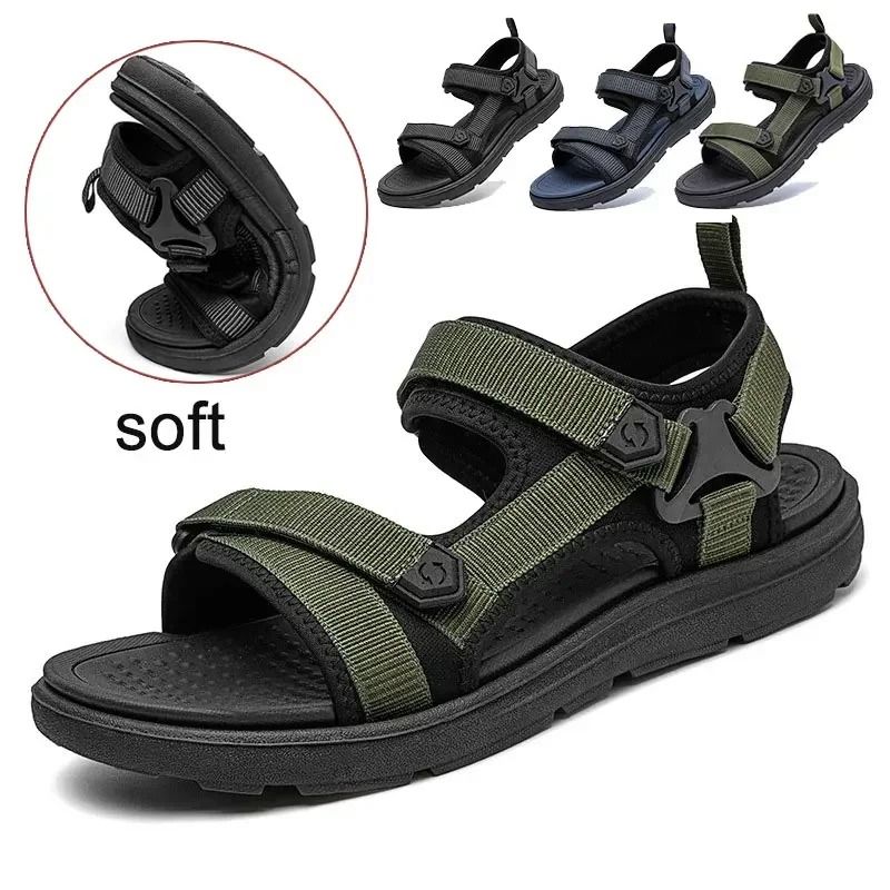 Lightweight Summer Sandals for Men Outdoor Beach Slip On Shoes